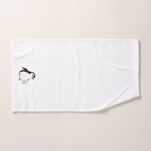 Adorable Baby Penguin Subtle Winter Art Bath Set (Handtuch)