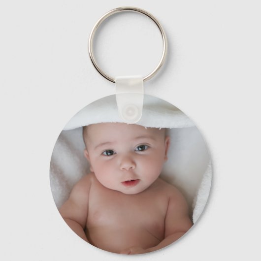 Adorable Baby Photo Round Keychain Schlüsselanhänger (Vorderseite)