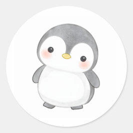 Adorable Baby Pinguin Chick Sticker Wasserfarbe