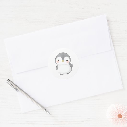 Adorable Baby Pinguin Chick Sticker Wasserfarbe (Umschlag)