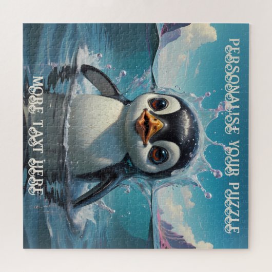 Adorable Baby Pinguin im Arktischen Meer Puzzle (Horizontal)