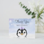 Adorable Baby Pinguin Winter Danke Postcard Postkarte (Stehend Vorderseite)