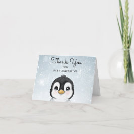 Adorable Baby Pinguin Winter Vielen Dank Dankeskarte