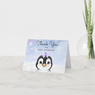Adorable Baby Pinguin Winter Vielen Dank Dankeskarte