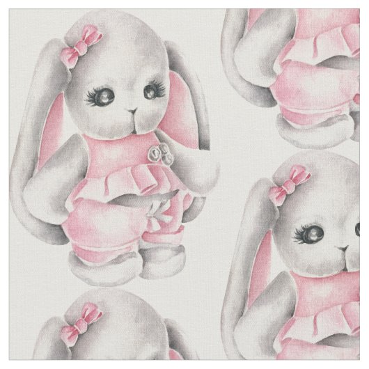 Adorable Baby Pink Bunny Rabbit Stoff (Nahaufnahme)