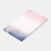 Adorable Baby Pink Flamingo Floral Post-it Klebezettel (angewinkelt)
