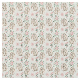 Adorable Baby Rabbit Fabric Stoff