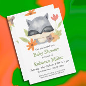 Adorable Baby Raccoon Babydusche Einladung