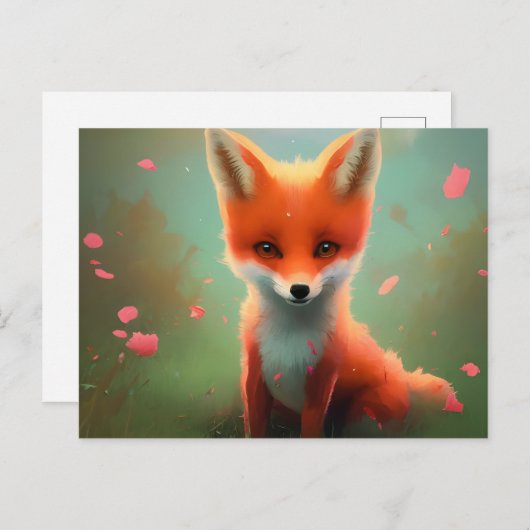 Adorable Baby Red Fox Postcard Postkarte (Vorne/Hinten)