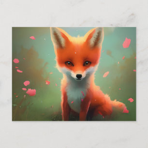Adorable Baby Red Fox Postcard Postkarte