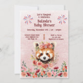 Adorable Baby Red Panda Bear Baby Dusche Einladung (Vorderseite)