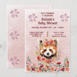 Adorable Baby Red Panda Bear Baby Dusche Einladung