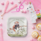 Adorable Baby Red Panda Bear Baby Dusche Pappteller (Party)