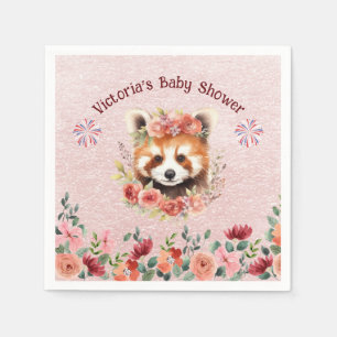 Adorable Baby Red Panda Bear Baby Dusche Serviette