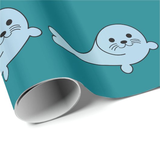 Adorable Baby Siegel Geschenkpapier (Rolleneckpunkt)