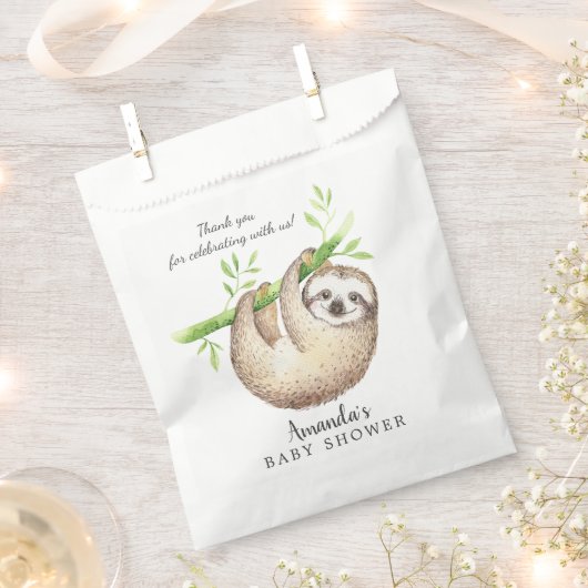 Adorable Baby Sloth Dusche Fevor Taschen Geschenktütchen (Ausgeschnitten)
