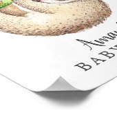 Adorable Baby Sloth Welcome Baby Shower Poster (Ecke)
