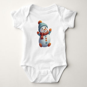 Adorable Baby Snowman in Hat und Scarf Baby Strampler