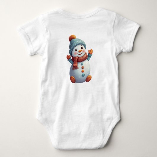 Adorable Baby Snowman in Hat und Scarf Baby Strampler (Rückseite)