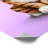 Adorable Baby Tiger Cube auf Lila Poster (Ecke)
