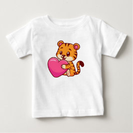 Adorable Baby Tiger umarmt ein Herz T-shirt