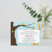Adorable Baby Tree Baby Shower Invitation (aqua) Einladung (Stehend Vorderseite)