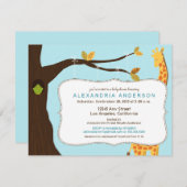 Adorable Baby Tree Baby Shower Invitation (aqua) Einladung (Vorne/Hinten)