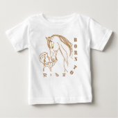 Adorable Baby- und Pferdedesign - Geboren zum Reit Baby T-shirt (Vorderseite)
