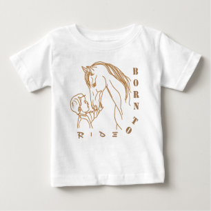 Adorable Baby- und Pferdedesign - Geboren zum Reit Baby T-shirt