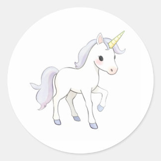 Adorable Baby Unicorn Aufkleber Wasserfarbe