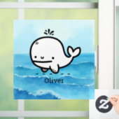 Adorable Baby Whale - Kawaii Sea Creative Line Art Fensteraufkleber (Zuhause)