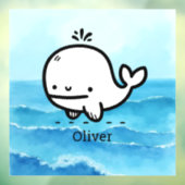 Adorable Baby Whale - Kawaii Sea Creative Line Art Fensteraufkleber (Blatt 3)