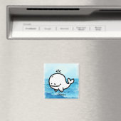 Adorable Baby Whale - Kawaii Sea Creative Line Art Magnet (In Situ (Geschirrspüler))