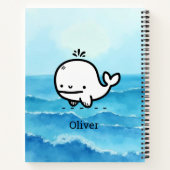 Adorable Baby Whale - Kawaii Sea Creative Line Art Notizblock (Rückseite)