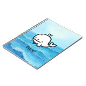 Adorable Baby Whale - Kawaii Sea Creative Line Art Notizblock (Linke Seite)