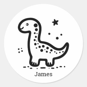 Adorable Baby Whale - Kawaii Sea Creative Line Art Runder Aufkleber