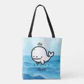 Adorable Baby Whale - Kawaii Sea Creative Line Art Tasche (Rückseite)