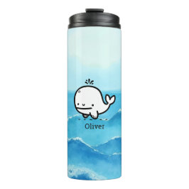 Adorable Baby Whale - Kawaii Sea Creative Line Art Thermosbecher
