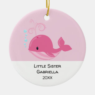 Adorable Baby Whale Little Sister Christmas Keramik Ornament