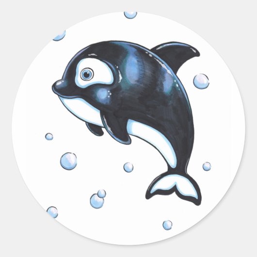 Adorable Baby Whale Sticker (Vorderseite)