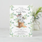 Adorable Baby Wolf und Mama Kinderdusche Einladung (Stehend Vorderseite)