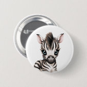 Adorable Baby Zebra Button (Vorne & Hinten)