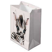Adorable Baby Zebra Mittlere Geschenktüte (Vorderseite Schrägansicht)