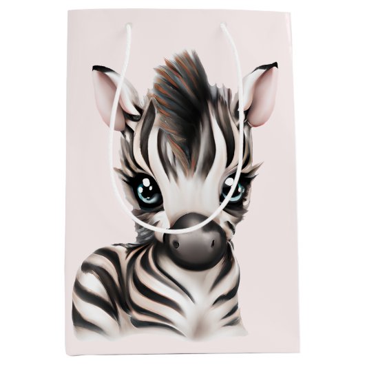 Adorable Baby Zebra Mittlere Geschenktüte (Vorderseite)