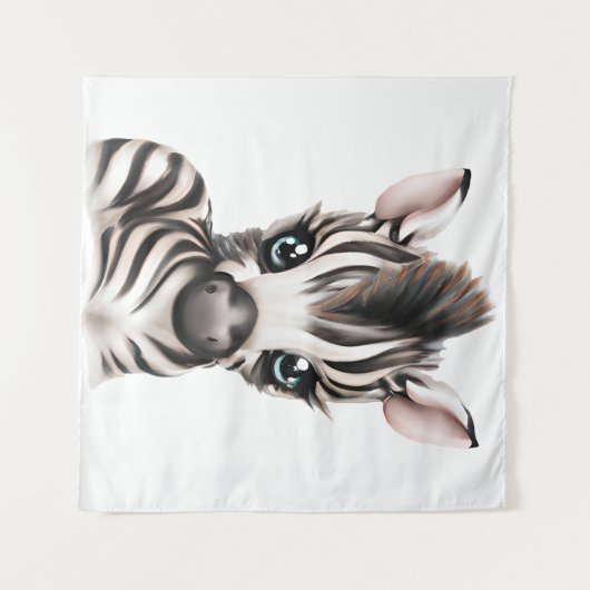 Adorable Baby Zebra Wandteppich (Vorderseite (Horizontal))
