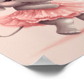 Adorable Babypink-Elefant mit Polka-Dot-Kleid Poster (Ecke)
