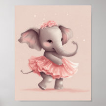 Adorable Babypink-Elefant mit Polka-Dot-Kleid