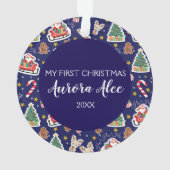 Adorable Baby's First Christmas Ornament - Custom (Rückseite)