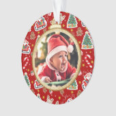 Adorable Baby's First Christmas Ornament Red (Vorderseite)