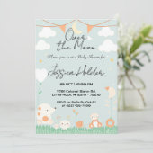 Adorable Babys unter Mondlicht-Babydusche Einladung (Stehend Vorderseite)